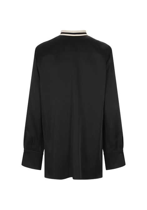 Camicia Nera Con Plastron a Contrasto JIL SANDER | J03DL0197-J76018001